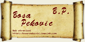 Bosa Peković vizit kartica